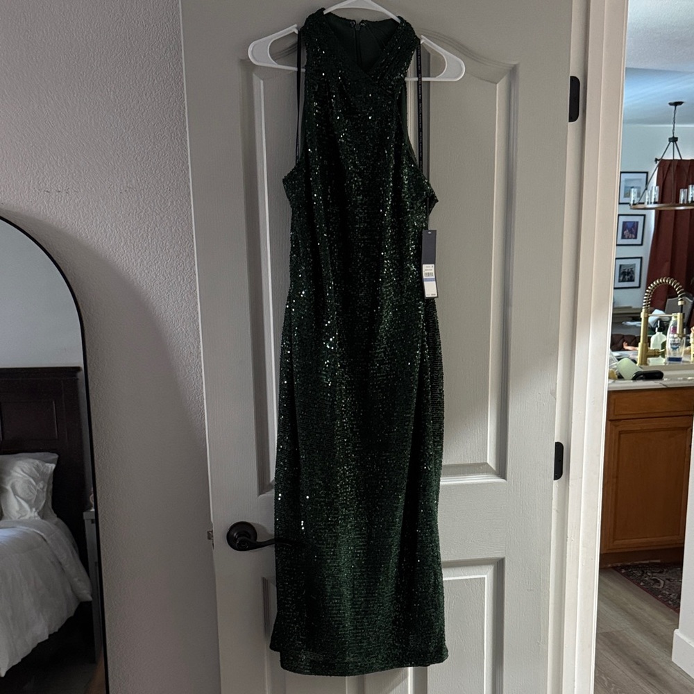 NWT Sequence forest green dress